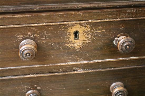 An early 20th century oak pedestal desk, W.143cm